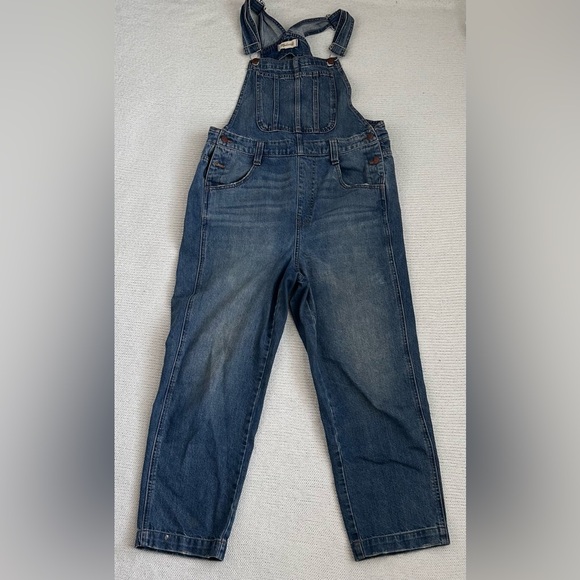 Madewell 100% Cotton Long Overalls Blue Size Medium - Picture 1 of 7